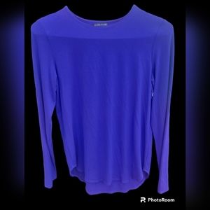 EILEEN FISHER purple pullover split hem knit long‎ sleeve top size S/P